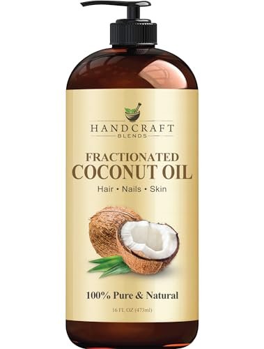 Handcraft Blends Fractionated Coconut Oil - 16 Fl Oz - 100% Pure and Natural - Premium Grade Carrier Oil for Skin, Hair and Body - Massage - Hair Tonic : Beauty & Personal Care