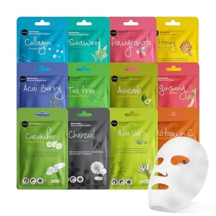 Celavi Essence Facial Sheet Face Mask Variety Set Classic Authentic Korean Moisturizing Skincare (12-Packs) : Beauty & Personal Care