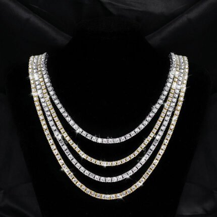 Luxury Jewelry 14K Gold Christmas Custom Tennis Jewelry Lab Grown Diamond Necklace Sets